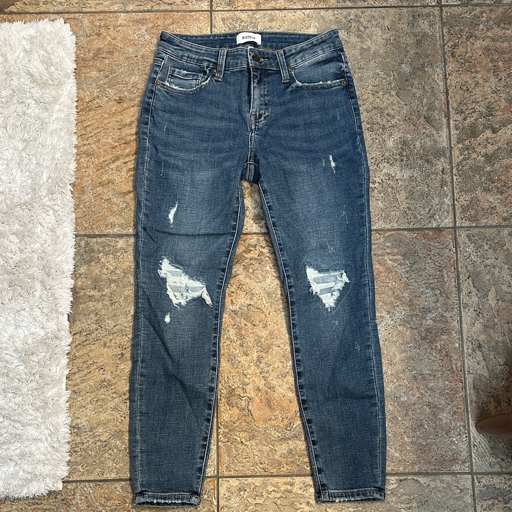 Pistola Blue Distressed Skinny Jeans